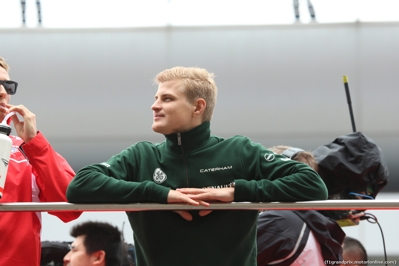 GP CINA, 20.04.2014- Drivers parade, Marcus Ericsson (SWE) Caterham F1 Team CT-04