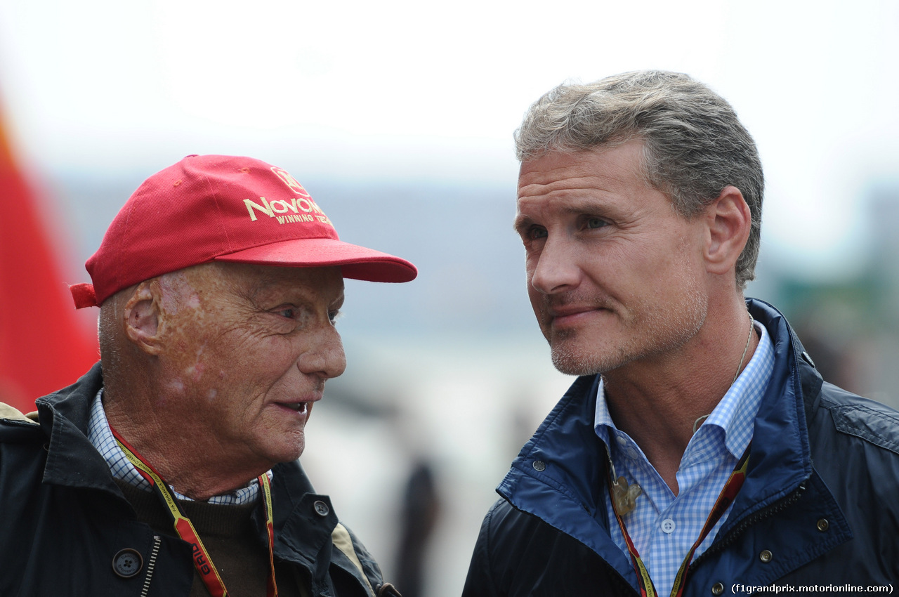 GP CINA, 20.04.2014-  Niki Lauda (AUT) Mercedes Non-Executive Chairman e David Coulthard (GBR)