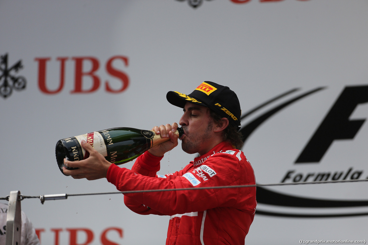 GP CINA, 20.04.2014- Podium, Fernando Alonso (ESP) Ferrari F14T