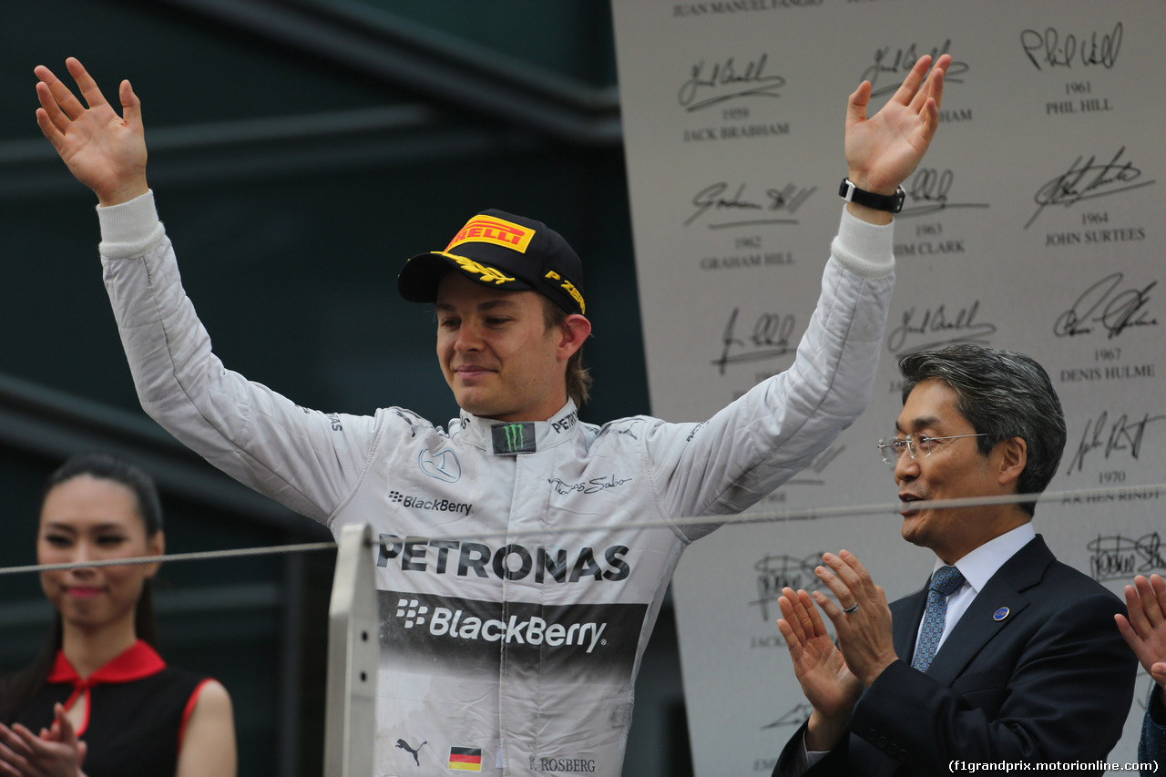 GP CINA, 20.04.2014- Podium, 2nd Nico Rosberg (GER) Mercedes AMG F1 W05