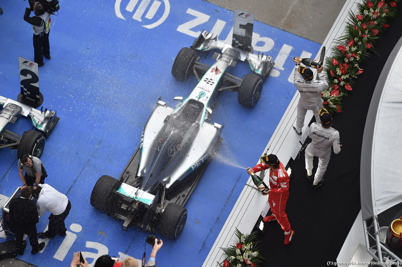 GP CINA, 20.04.2014- Podium, winner Lewis Hamilton (GBR) Mercedes AMG F1 W05, 2nd Nico Rosberg (GER) Mercedes AMG F1 W05, 3rd Fernando Alonso (ESP) Ferrari F14T