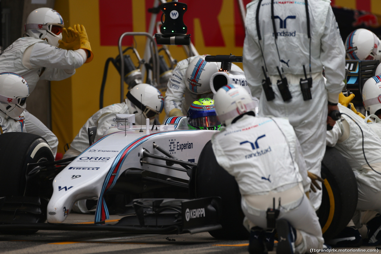 GP CINA, 20.04.2014- Gara, Felipe Massa (BRA) Williams F1 Team FW36 during pit stop
