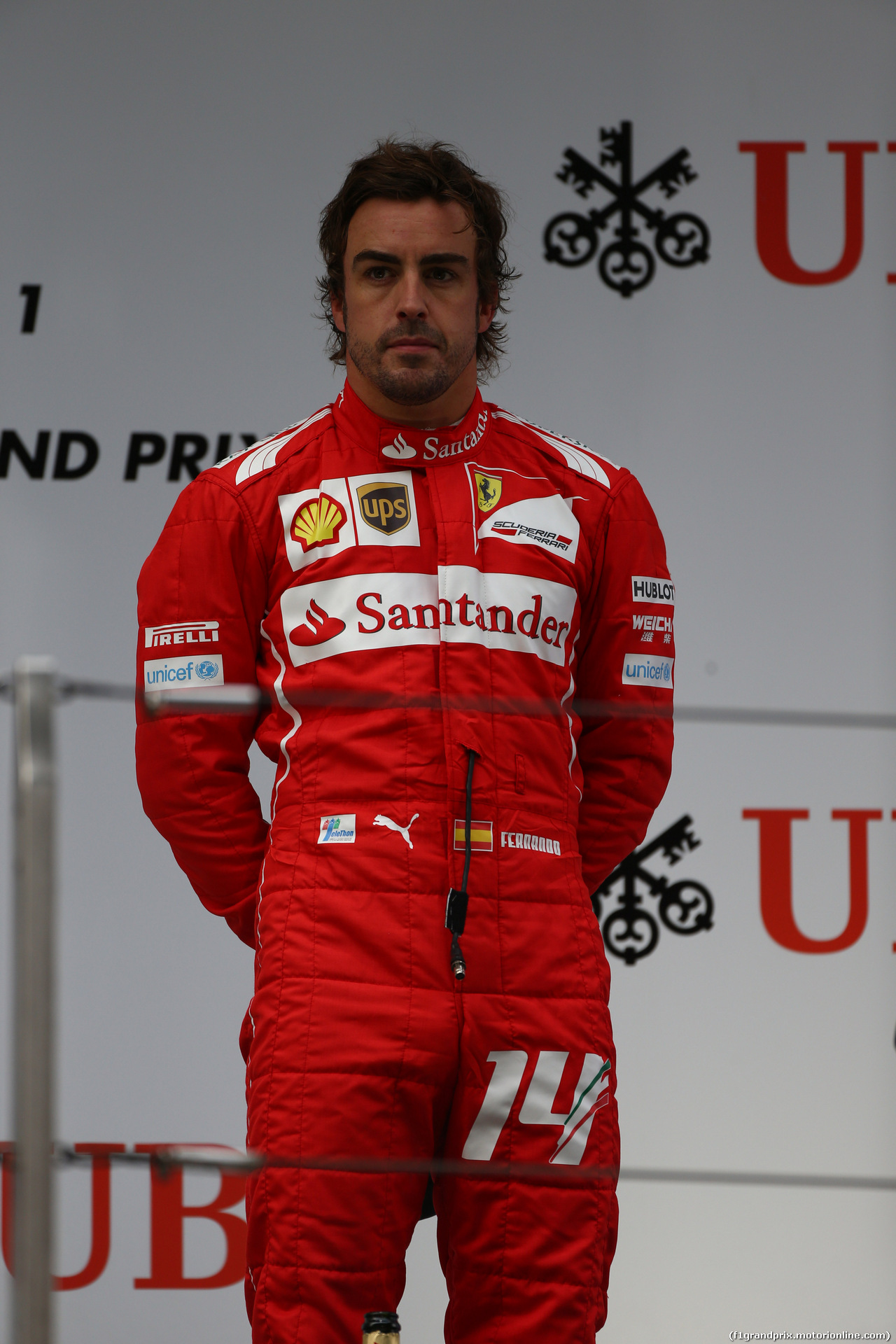 GP CINA, 20.04.2014- Podium., 2nd Fernando Alonso (ESP) Ferrari F14T