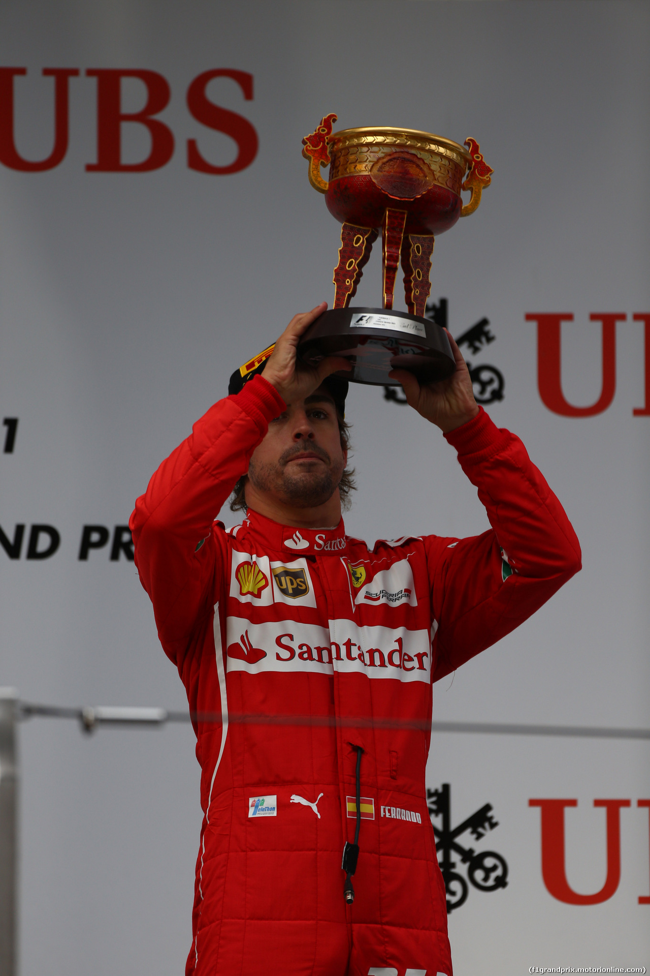 GP CINA, 20.04.2014- Podium., 2nd Fernando Alonso (ESP) Ferrari F14T