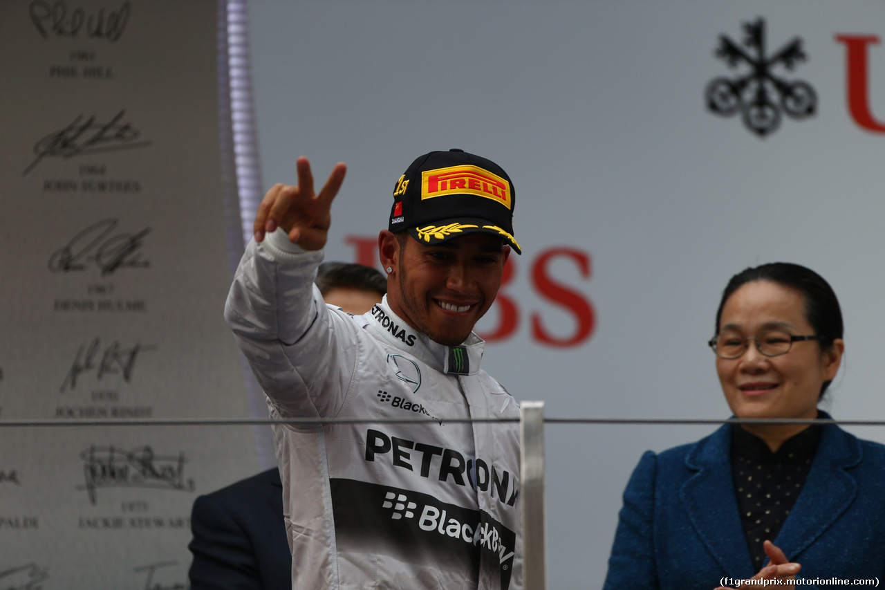 GP CINA, 20.04.2014- The podium, winner Lewis Hamilton (GBR) Mercedes AMG F1 W05