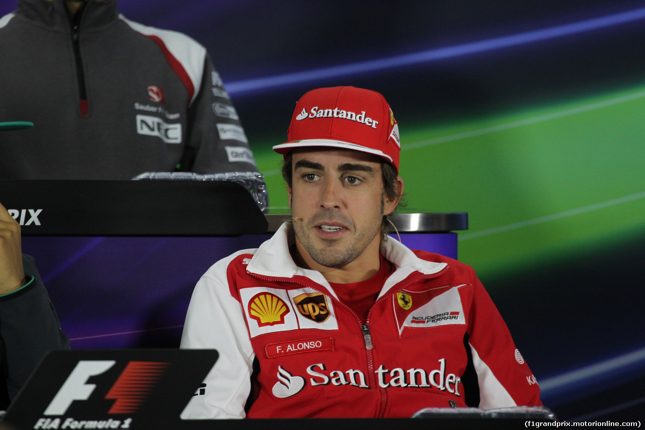 GP CINA, 17.04.2014- Press Conference, Fernando Alonso (ESP) Ferrari F14T