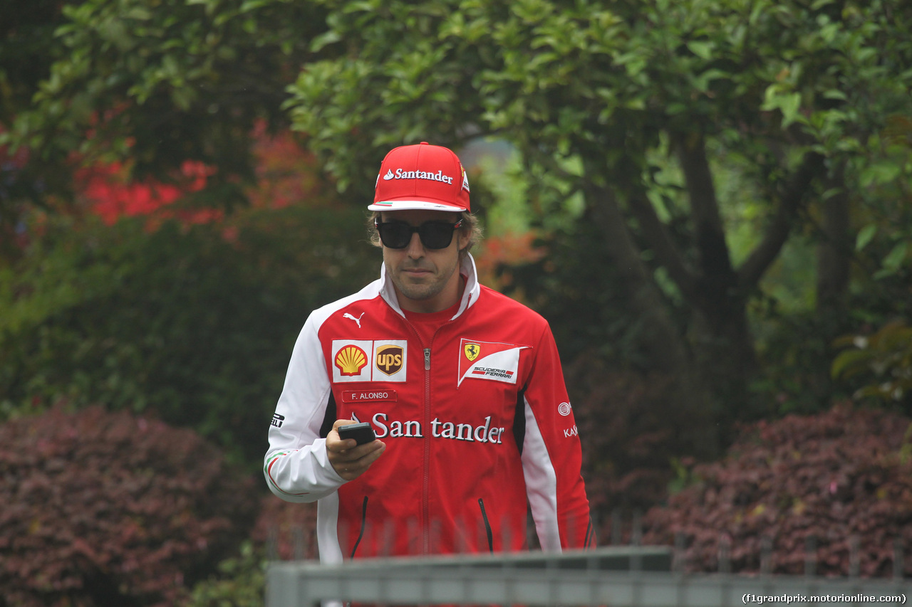 GP CINA, 17.04.2014- Fernando Alonso (ESP) Ferrari F14T