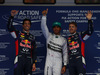 GP CINA, 19.04.2014- Qualifiche, Lewis Hamilton (GBR) Mercedes AMG F1 W05 (pole position), Daniel Ricciardo (AUS) Infiniti Red Bull Racing RB10 (secondo) e Sebastian Vettel (GER) Infiniti Red Bull Racing RB10 (terzo)