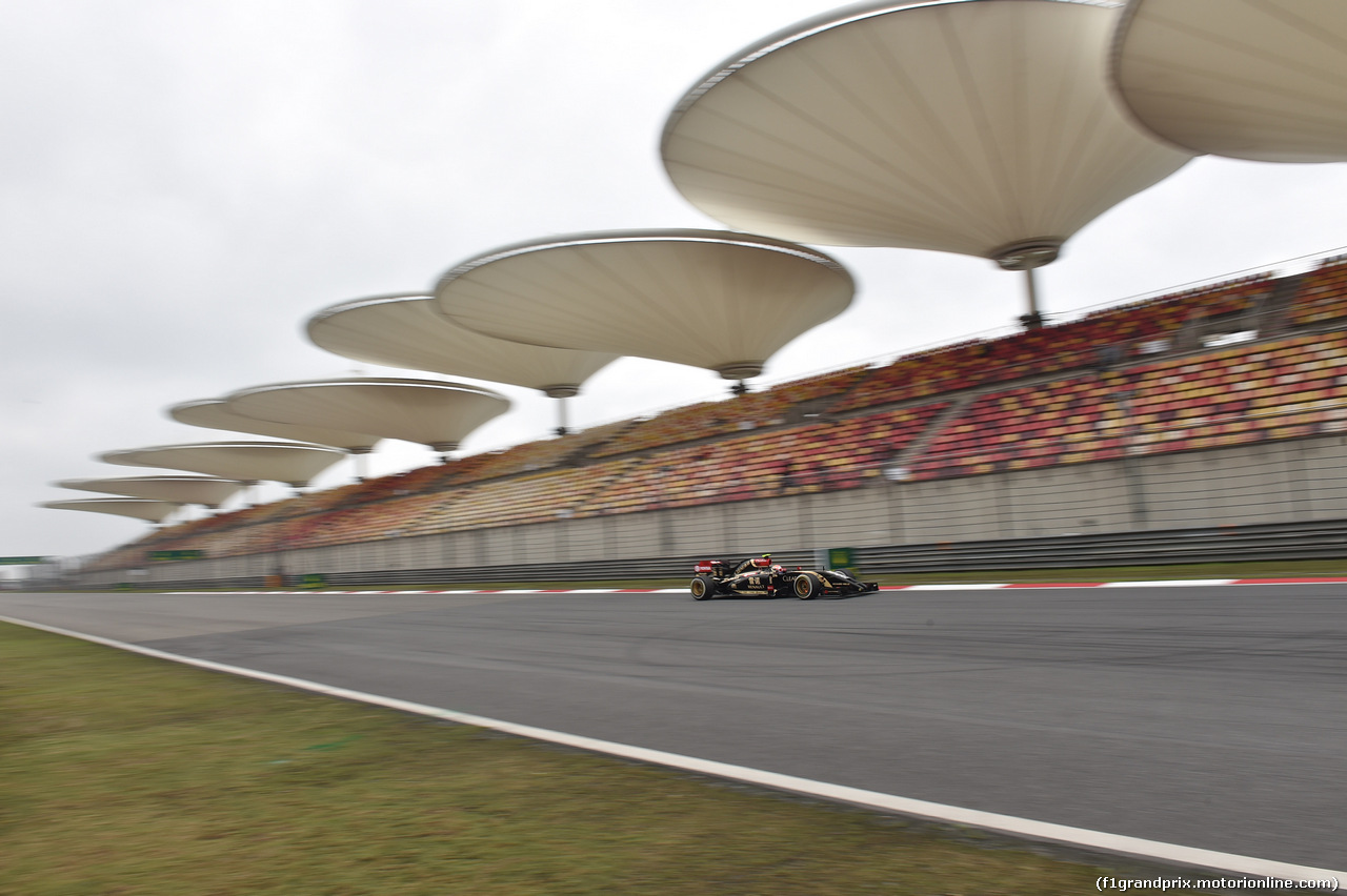 GP CINA, 18.04.2014- Prove Libere 1, Pastor Maldonado (VEN) Lotus F1 Team, E22