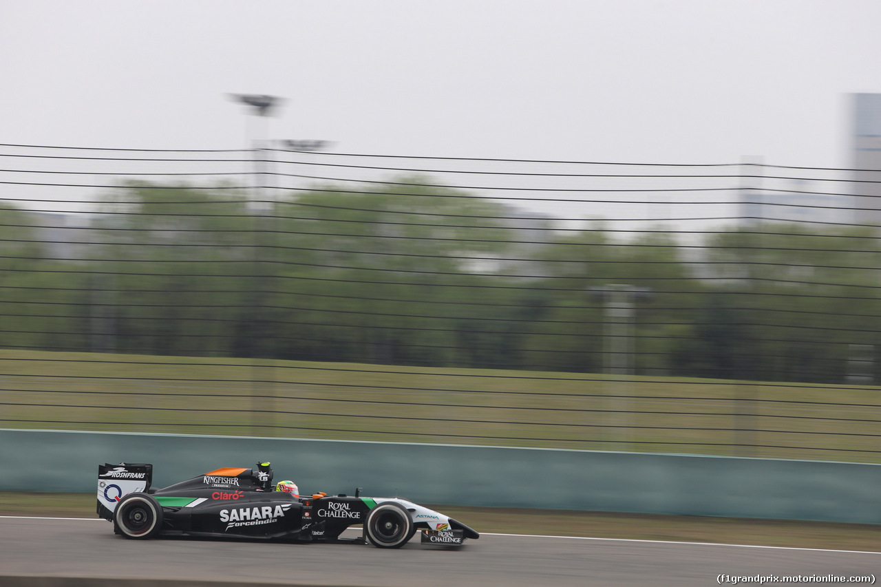 GP CINA, 18.04.2014- Prove Libere 1, Sergio Perez (MEX) Sahara Force India F1 Team VJM07