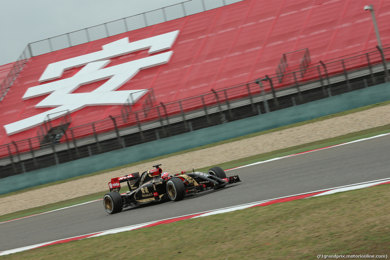 GP CINA, 18.04.2014- Prove Libere 1, Romain Grosjean (FRA) Lotus F1 Team E22