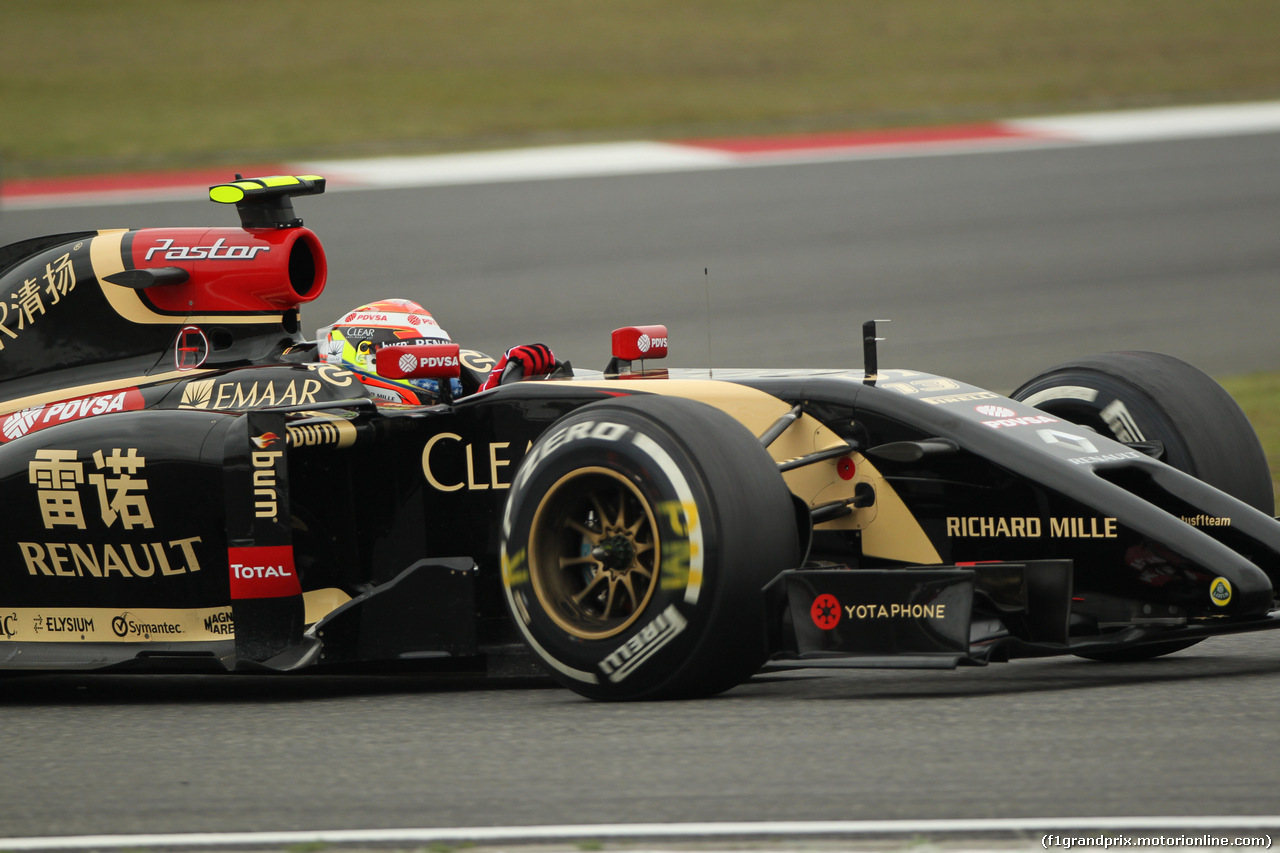 GP CINA, 18.04.2014- Prove Libere 1, Pastor Maldonado (VEN) Lotus F1 Team, E22