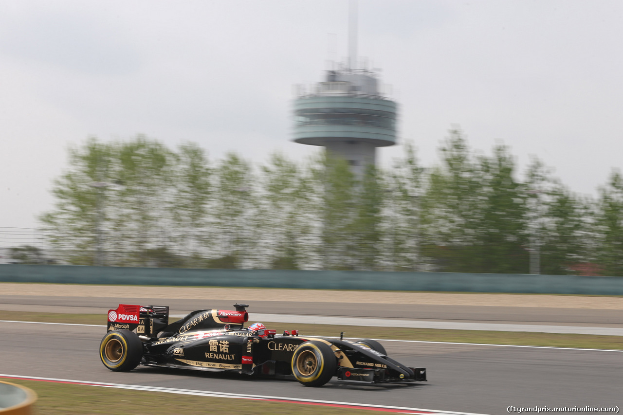GP CINA, 18.04.2014- Prove Libere 2, Romain Grosjean (FRA) Lotus F1 Team E22