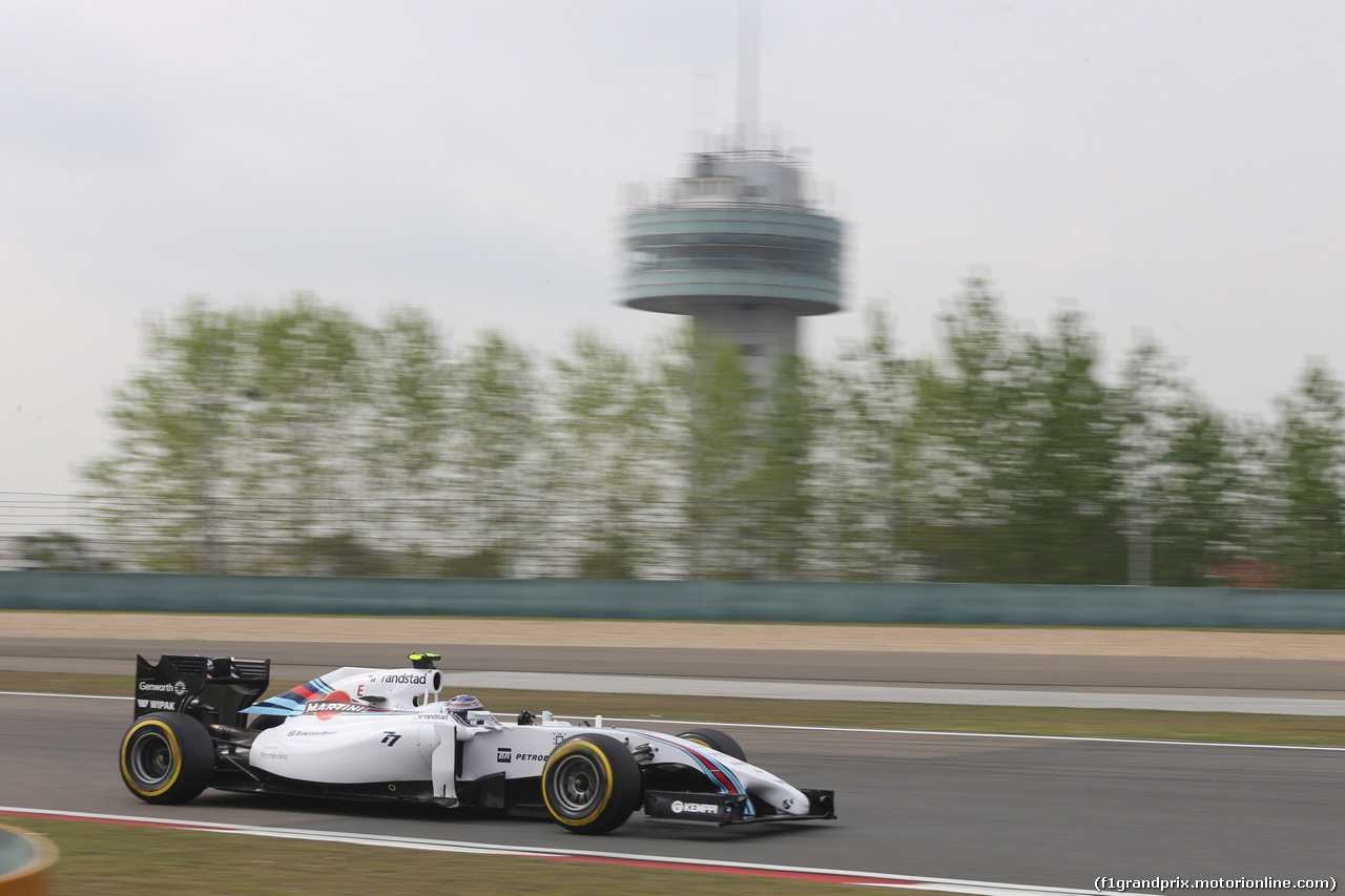 GP CINA, 18.04.2014- Prove Libere 2, Valtteri Bottas (FIN) Williams F1 Team FW36