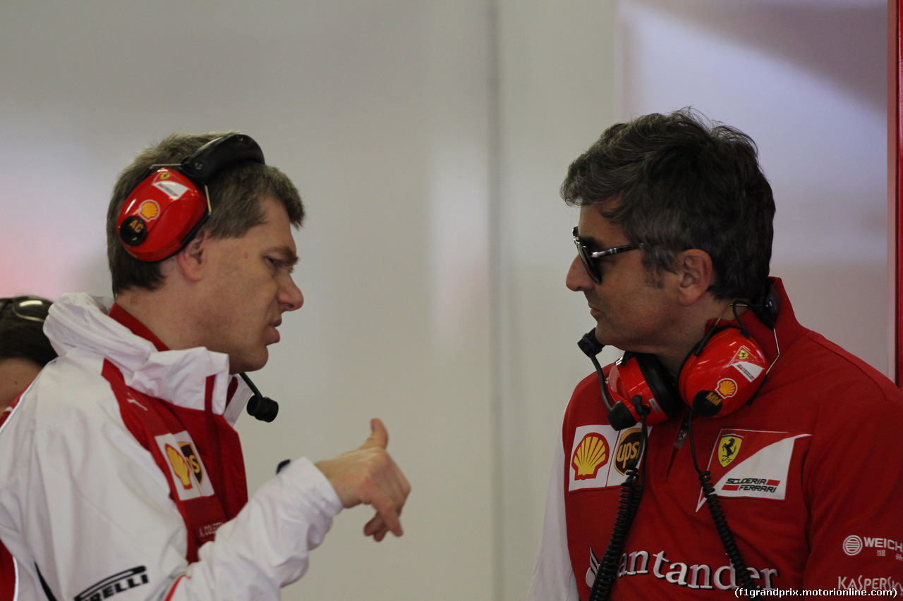 GP CINA, 18.04.2014- Prove Libere 2,  Marco Mattiacci (ITA) Team Principal, Ferrari with Antonello Coletta (ITA) Director of Ferrari Sport activities