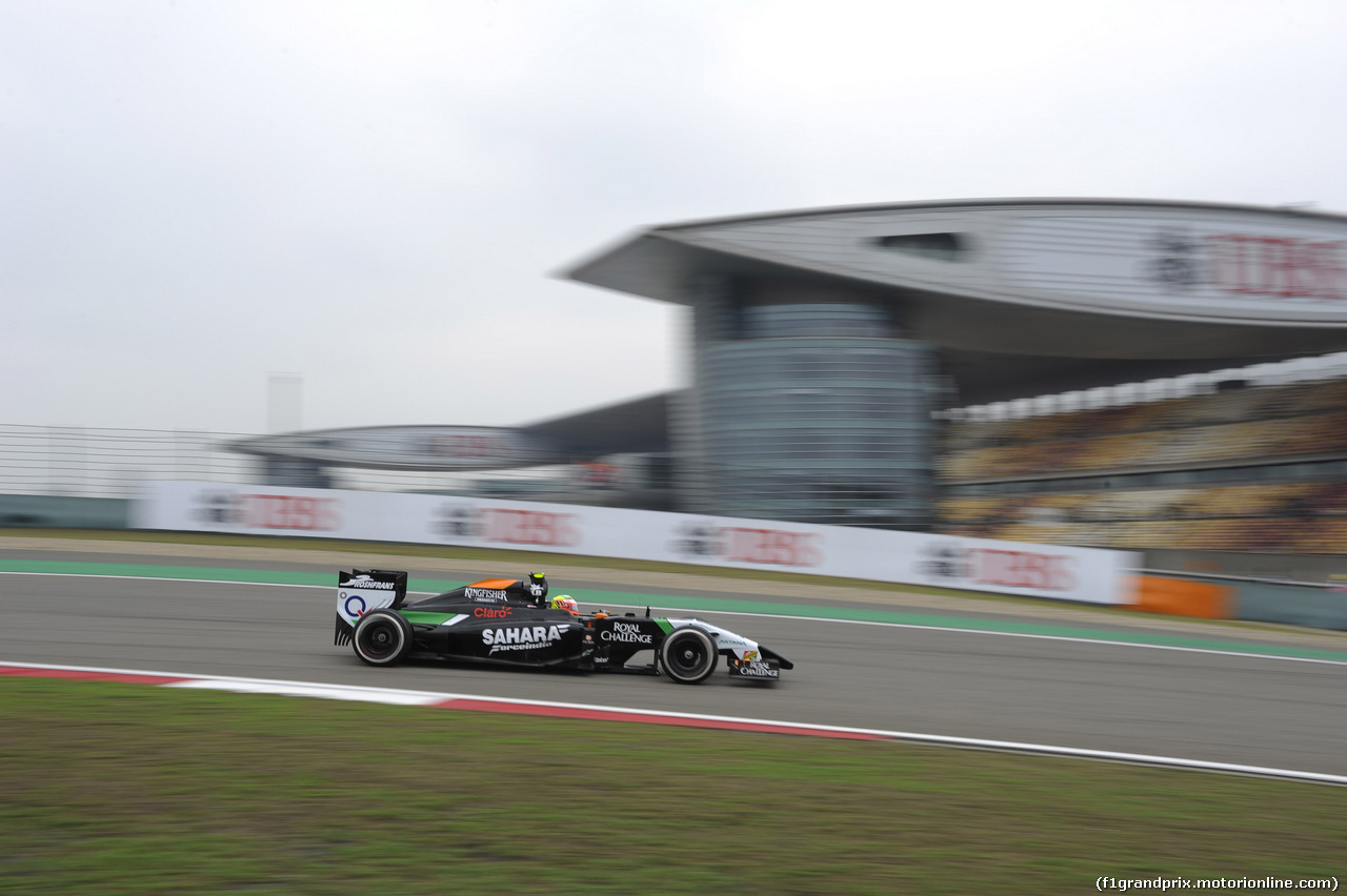 GP CINA, 18.04.2014- Prove Libere 2, Sergio Perez (MEX) Sahara Force India F1 Team VJM07