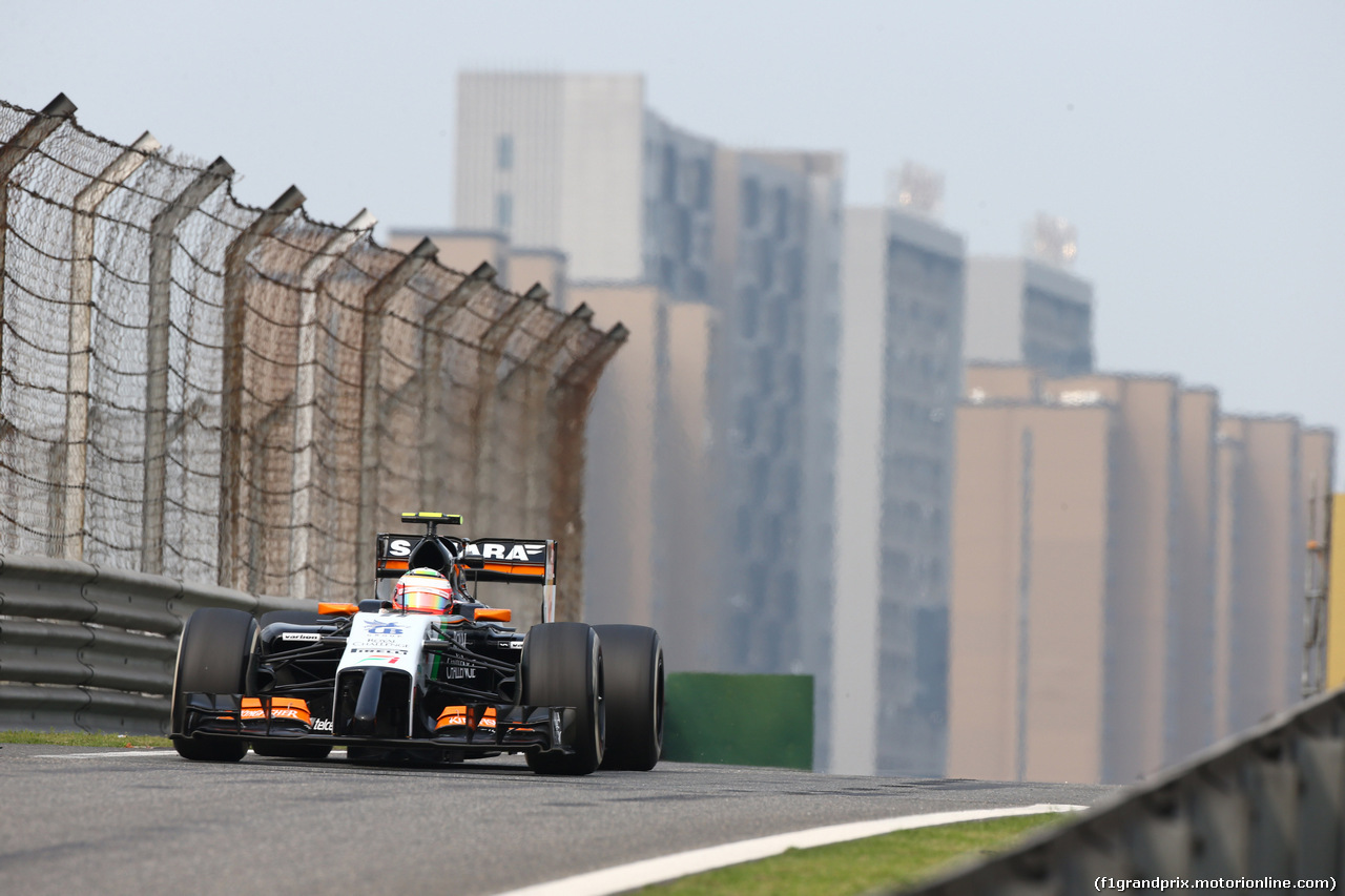 GP CINA, 18.04.2014- Prove Libere 2, Sergio Perez (MEX) Sahara Force India F1 Team VJM07