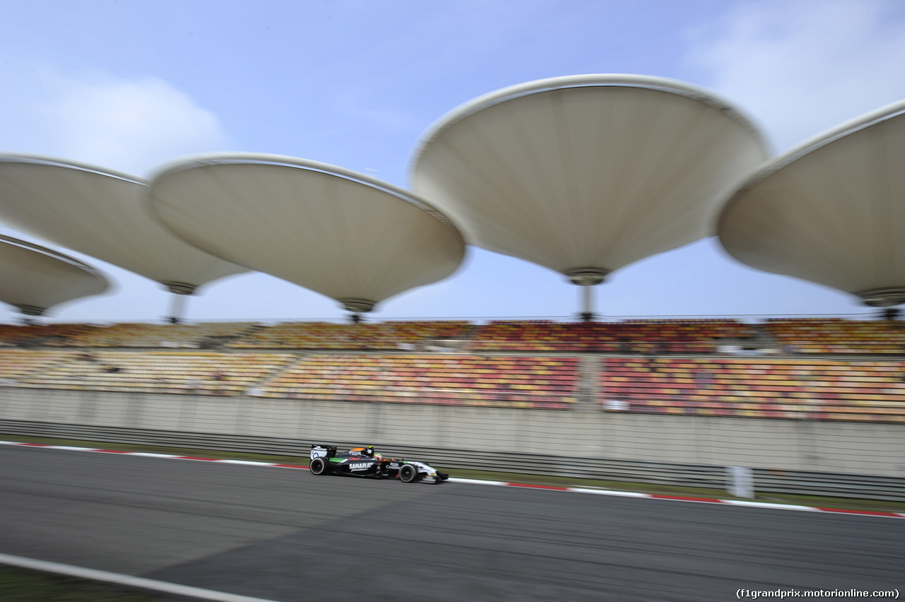 GP CINA, 18.04.2014- Prove Libere 2, Sergio Perez (MEX) Sahara Force India F1 Team VJM07