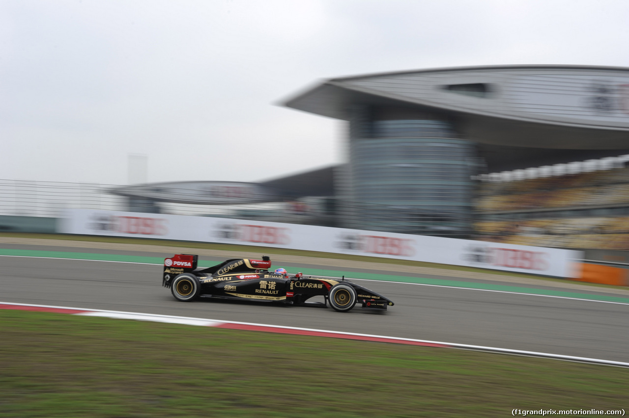 GP CINA, 18.04.2014- Prove Libere 2, Romain Grosjean (FRA) Lotus F1 Team E22