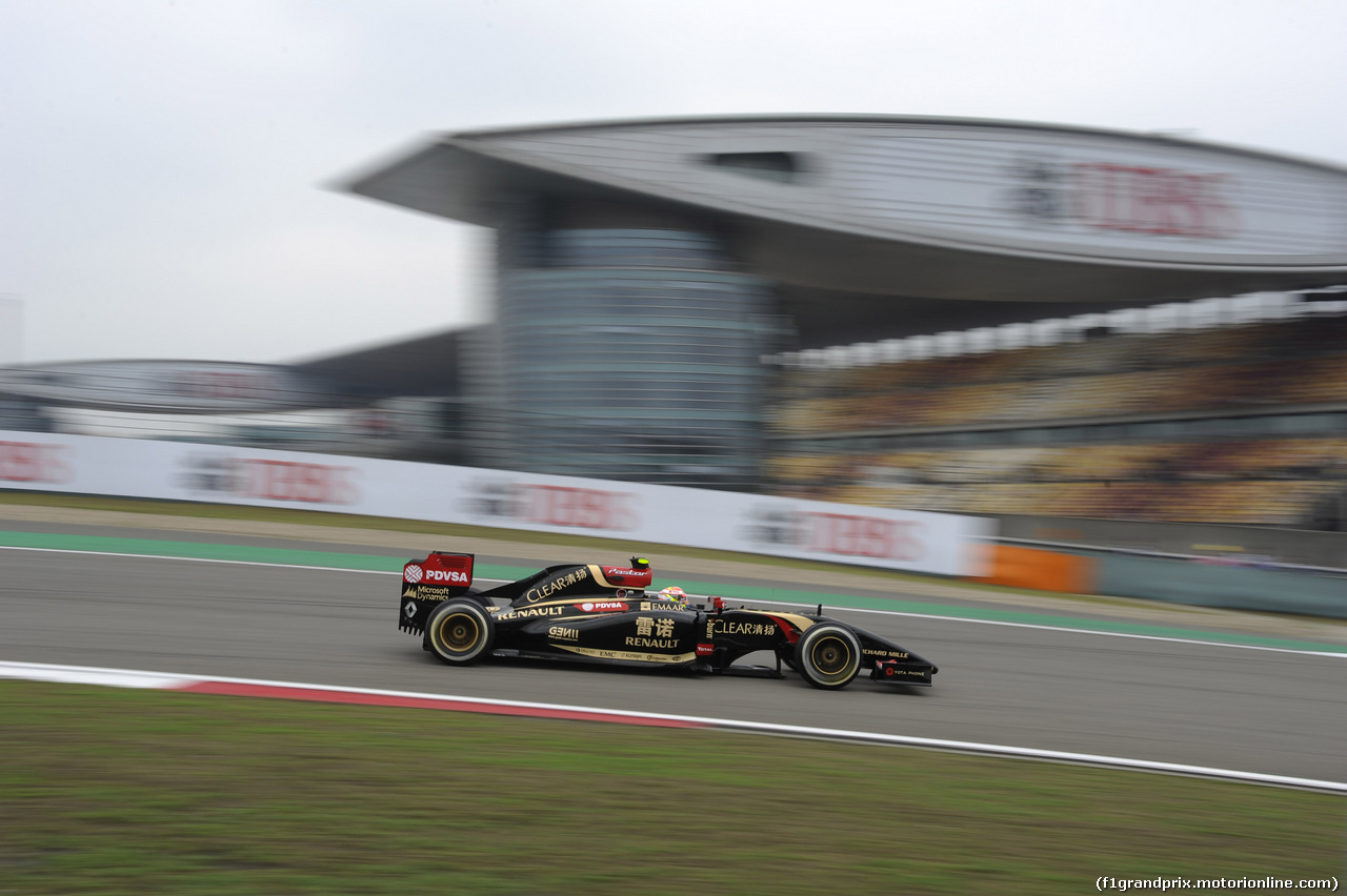 GP CINA, 18.04.2014- Prove Libere 2, Pastor Maldonado (VEN) Lotus F1 Team, E22