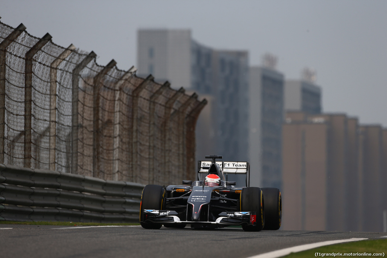 GP CINA, 18.04.2014- Prove Libere 2, Adrian Sutil (GER) Sauber F1 Team C33