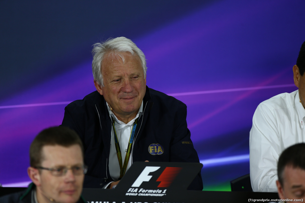 GP CINA, 18.04.2014- Venerdi' Press Conference, Charlie Whiting (GBR), Gara director e safety delegate