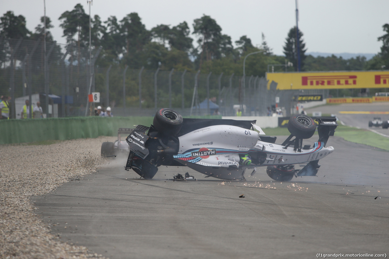 GP GERMANIA, 20.07.2014- Gara, the Felipe Massa (BRA) Williams F1 Team FW36 crash at the partenza