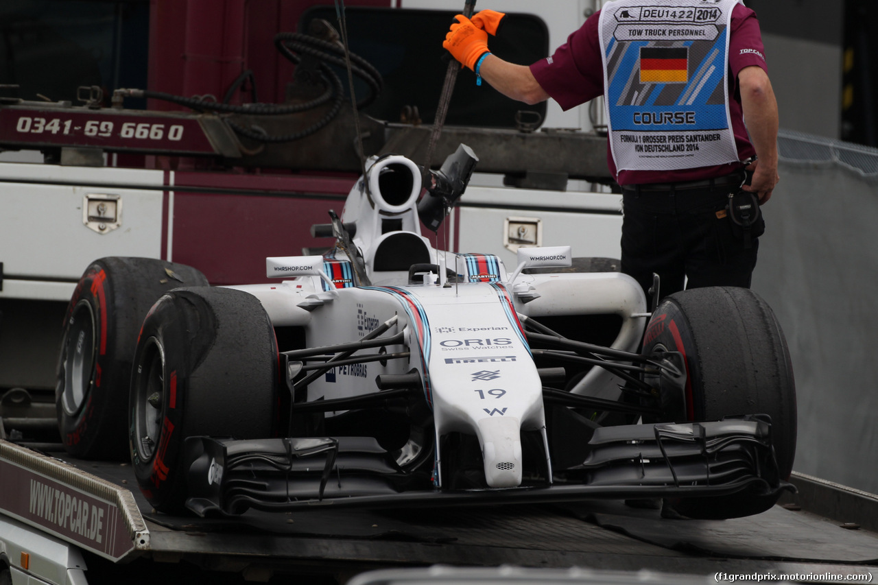 GP GERMANIA, 20.07.2014- Gara, the Felipe Massa (BRA) Williams F1 Team FW36 after the crash