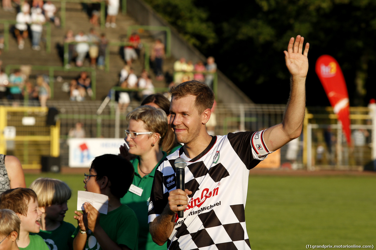 GP GERMANIA, Sebastian Vettel (GER) Red Bull Racing, Kick f¸r Kinder at Hanau. 
16.07.2014. Formula 1 World Championship, Rd 10, German Grand Prix, Hockenheim, Germany, Wednesday Soccer.