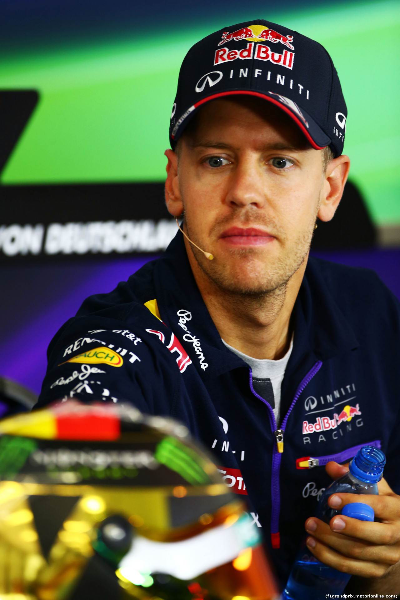 GP GERMANIA, Sebastian Vettel (GER) Red Bull Racing in the FIA Press Conference.
17.07.2014. Formula 1 World Championship, Rd 10, German Grand Prix, Hockenheim, Germany, Preparation Day.