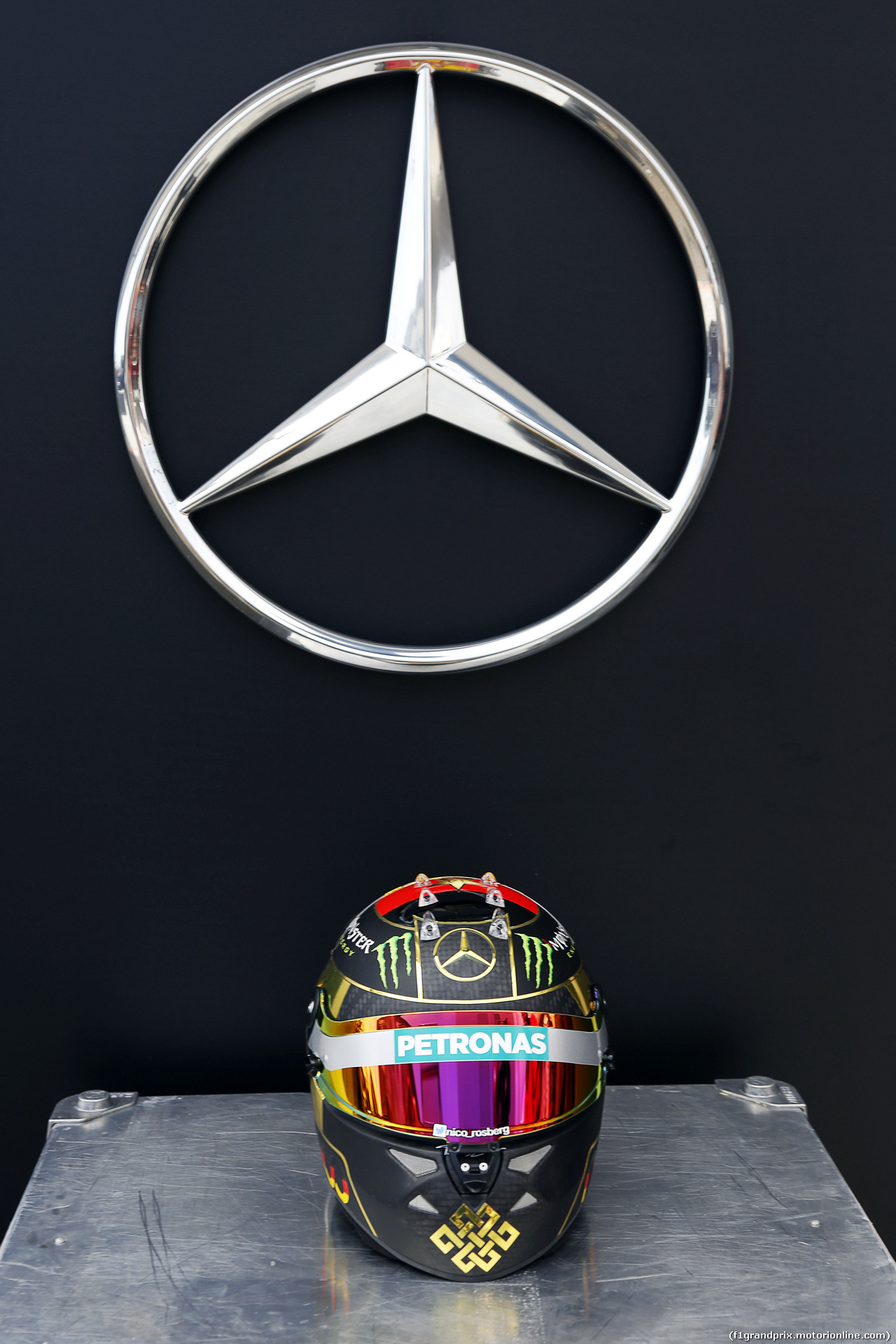 GP GERMANIA, The helmet of Nico Rosberg (GER) Mercedes AMG F1 celebrating Germany's 2014 FIFA World Cup success. 
17.07.2014. Formula 1 World Championship, Rd 10, German Grand Prix, Hockenheim, Germany, Preparation Day.