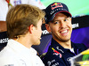 GP GERMANIA, (L to R): Nico Rosberg (GER) Mercedes AMG F1 e Sebastian Vettel (GER) Red Bull Racing in the FIA Press Conference.
17.07.2014. Formula 1 World Championship, Rd 10, German Grand Prix, Hockenheim, Germany, Preparation Day.