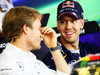 GP GERMANIA, (L to R): Nico Rosberg (GER) Mercedes AMG F1 e Sebastian Vettel (GER) Red Bull Racing in the FIA Press Conference.
17.07.2014. Formula 1 World Championship, Rd 10, German Grand Prix, Hockenheim, Germany, Preparation Day.