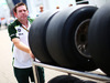 GP GERMANIA, A Caterham F1 Team mechanic pushes Pirelli tyres.
17.07.2014. Formula 1 World Championship, Rd 10, German Grand Prix, Hockenheim, Germany, Preparation Day.