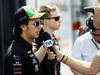 GP GERMANIA, Sergio Perez (MEX) Sahara Force India F1 with the media.
17.07.2014. Formula 1 World Championship, Rd 10, German Grand Prix, Hockenheim, Germany, Preparation Day.