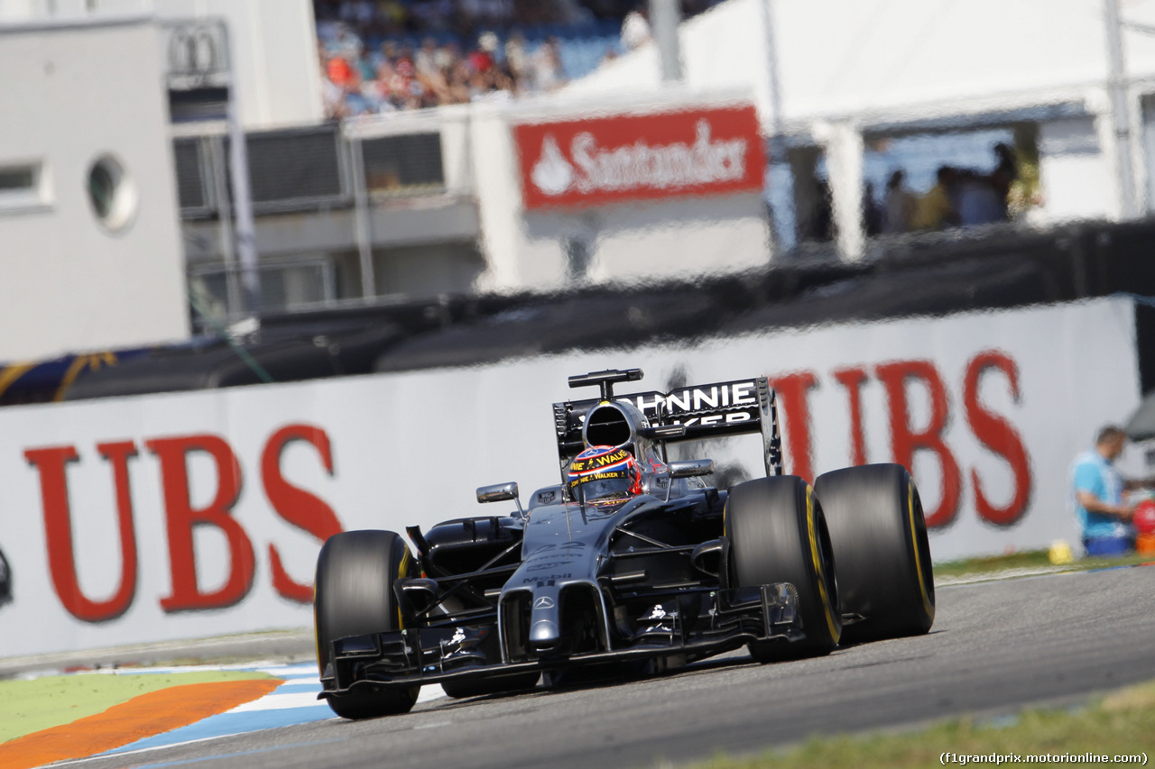 GP GERMANIA, Jenson Button (GBR) McLaren MP4-29.
19.07.2014. Formula 1 World Championship, Rd 10, German Grand Prix, Hockenheim, Germany, Qualifiche Day.