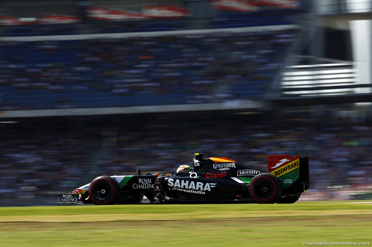 GP GERMANIA, Sergio Perez (MEX) Sahara Force India F1 VJM07.
19.07.2014. Formula 1 World Championship, Rd 10, German Grand Prix, Hockenheim, Germany, Qualifiche Day.