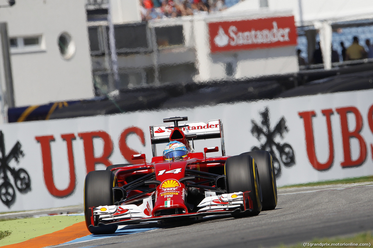 GP GERMANIA, Fernando Alonso (ESP) Ferrari F14-T.
19.07.2014. Formula 1 World Championship, Rd 10, German Grand Prix, Hockenheim, Germany, Qualifiche Day.