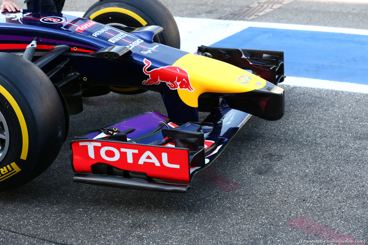 GP GERMANIA, 19.07.2014- Free practice 3, Infiniti Red Bull Racing RB10 Frontal Wing detail