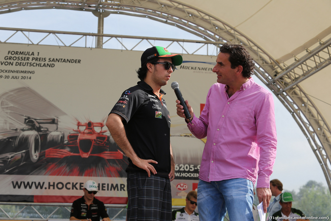 GP GERMANIA, 19.07.2014- Sergio Perez (MEX) Sahara Force India F1 Team VJM07 at the fans meeting