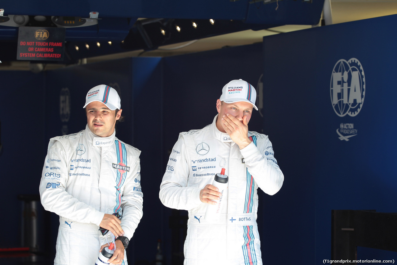 GP GERMANIA, 19.07.2014- Valtteri Bottas (FIN) Williams F1 Team FW36 e Felipe Massa (BRA) Williams F1 Team FW36