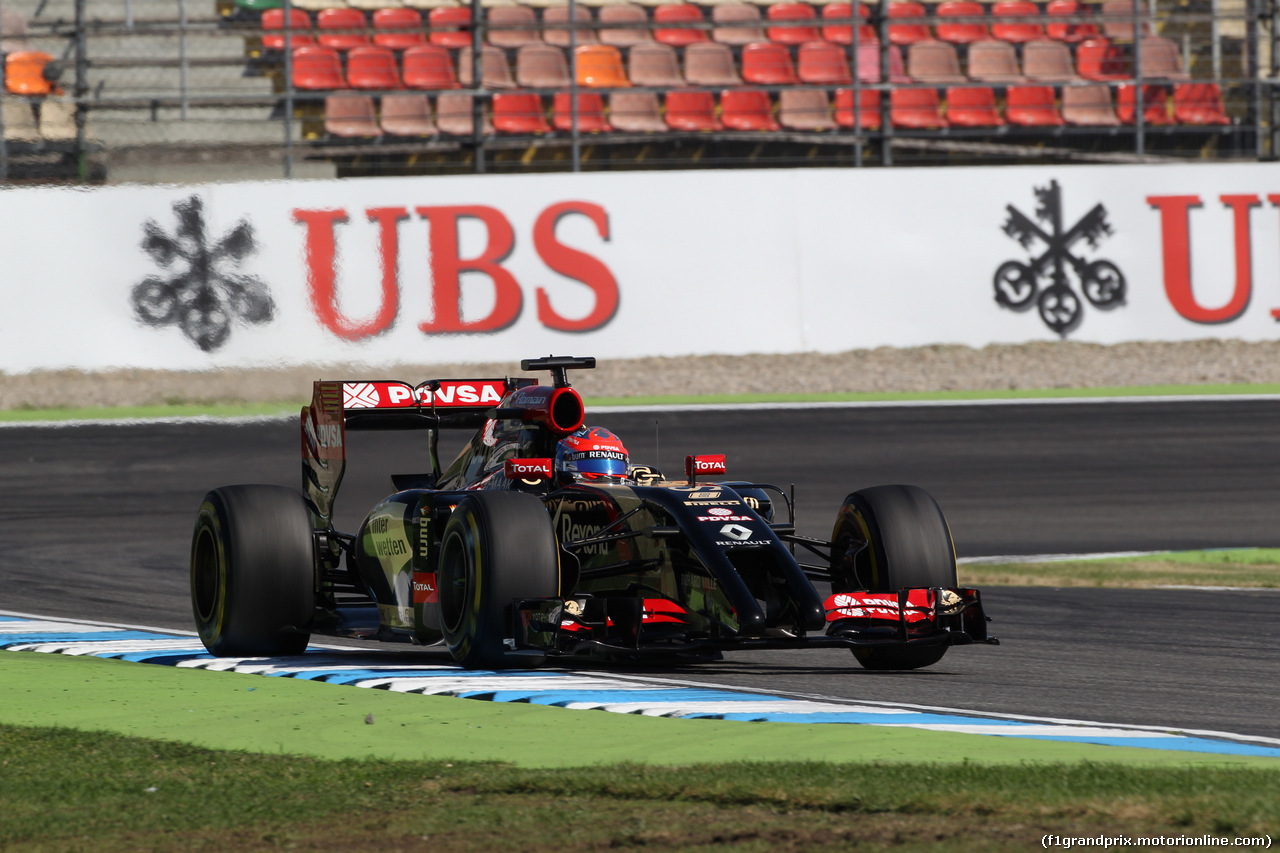 GP GERMANIA, 18.07.2014- Prove Libere 1, Romain Grosjean (FRA) Lotus F1 Team E22