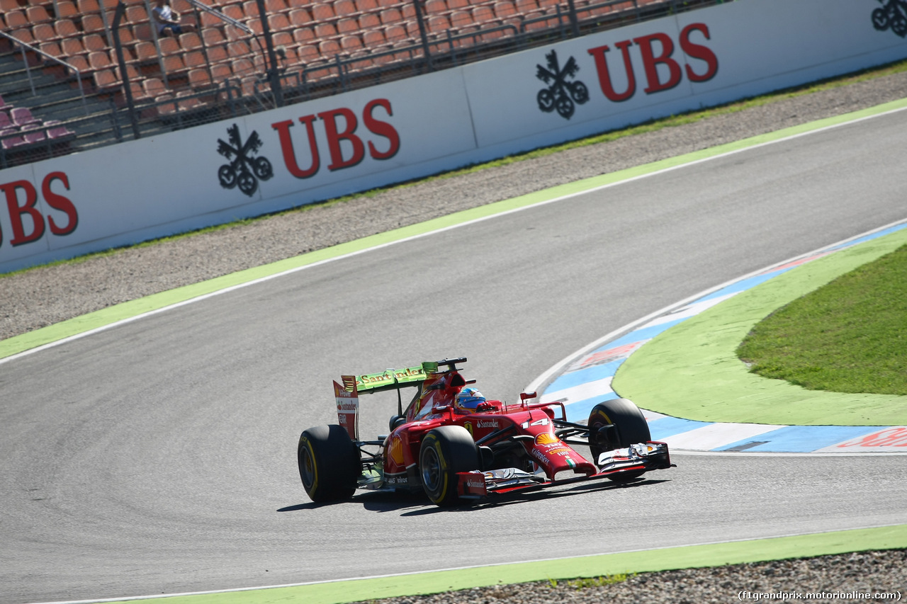 GP GERMANIA, 18.07.2014- Prove Libere 1, Fernando Alonso (ESP) Ferrari F14T