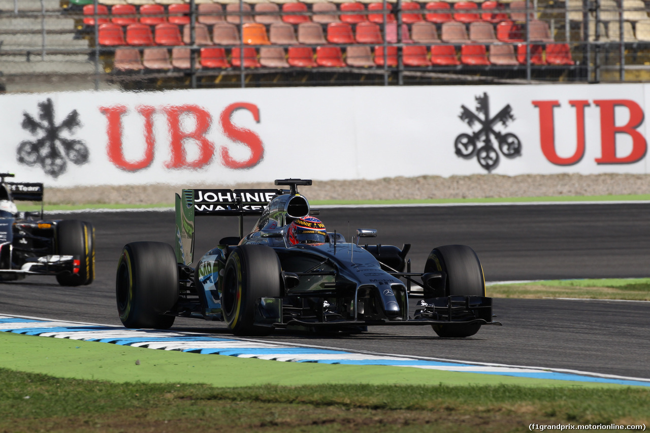 GP GERMANIA, 18.07.2014- Prove Libere 1, Jenson Button (GBR) McLaren Mercedes MP4-29