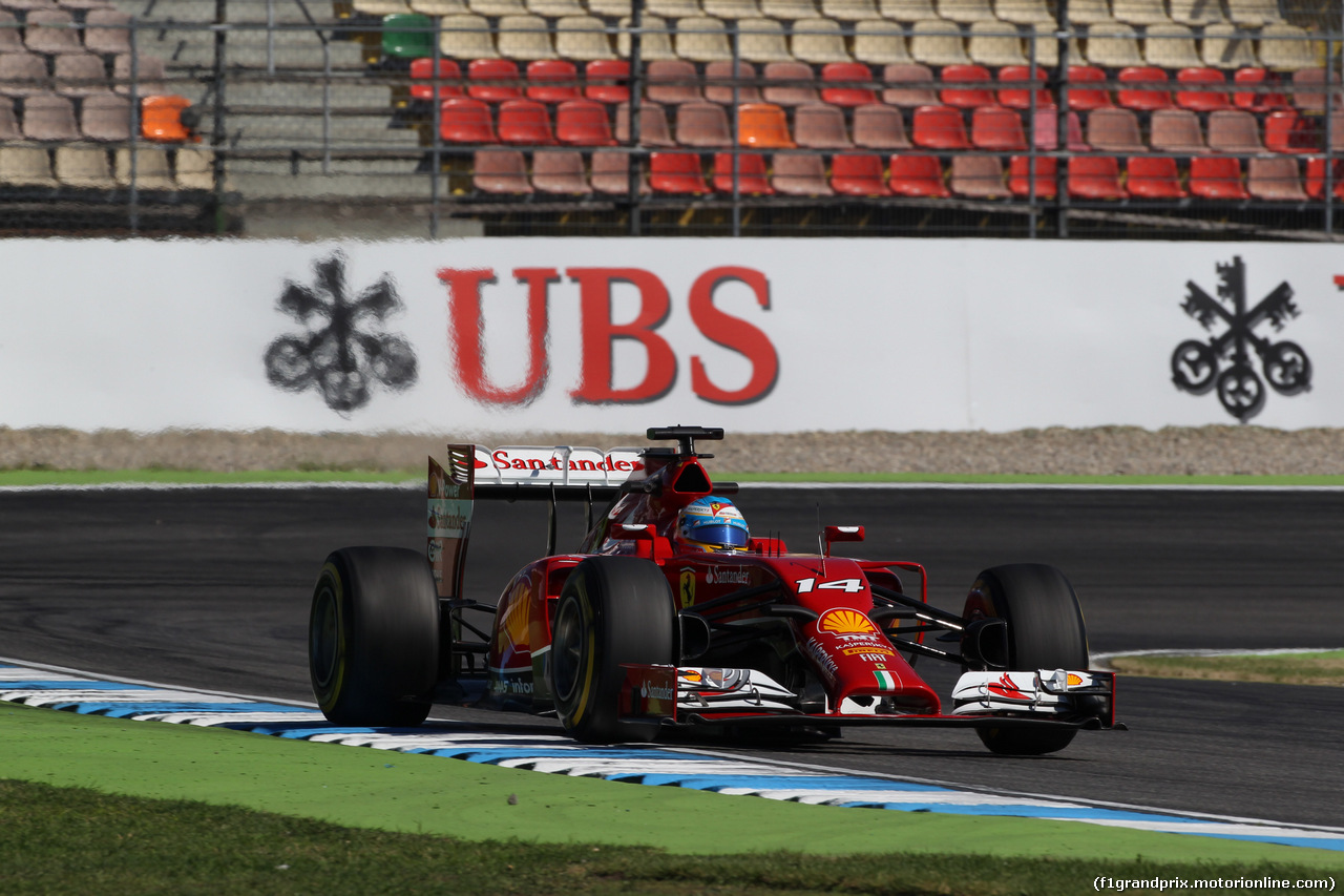 GP GERMANIA, 18.07.2014- Prove Libere 1, Fernando Alonso (ESP) Ferrari F14T