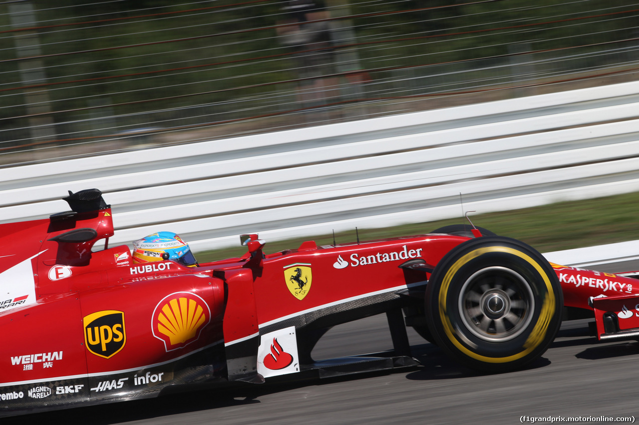 GP GERMANIA, 18.07.2014- Prove Libere 1, Fernando Alonso (ESP) Ferrari F14T