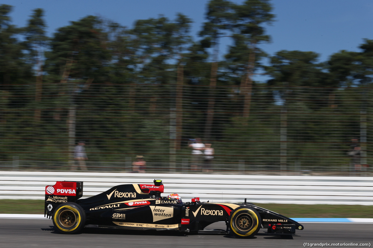 GP GERMANIA, 18.07.2014- Prove Libere 1, Pastor Maldonado (VEN) Lotus F1 Team, E22