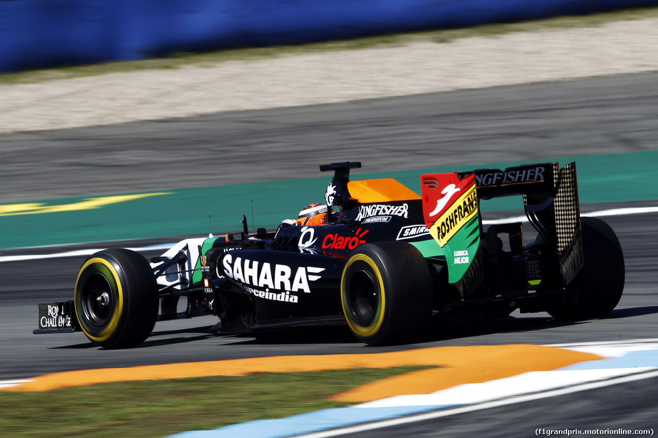 GP GERMANIA, Nico Hulkenberg (GER) Sahara Force India F1 VJM07.
18.07.2014. Formula 1 World Championship, Rd 10, German Grand Prix, Hockenheim, Germany, Practice Day.