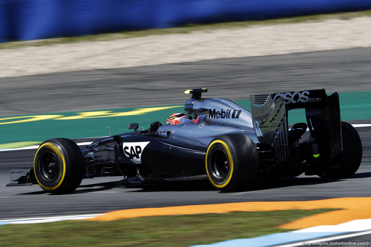 GP GERMANIA, Kevin Magnussen (DEN) McLaren MP4-29.
18.07.2014. Formula 1 World Championship, Rd 10, German Grand Prix, Hockenheim, Germany, Practice Day.