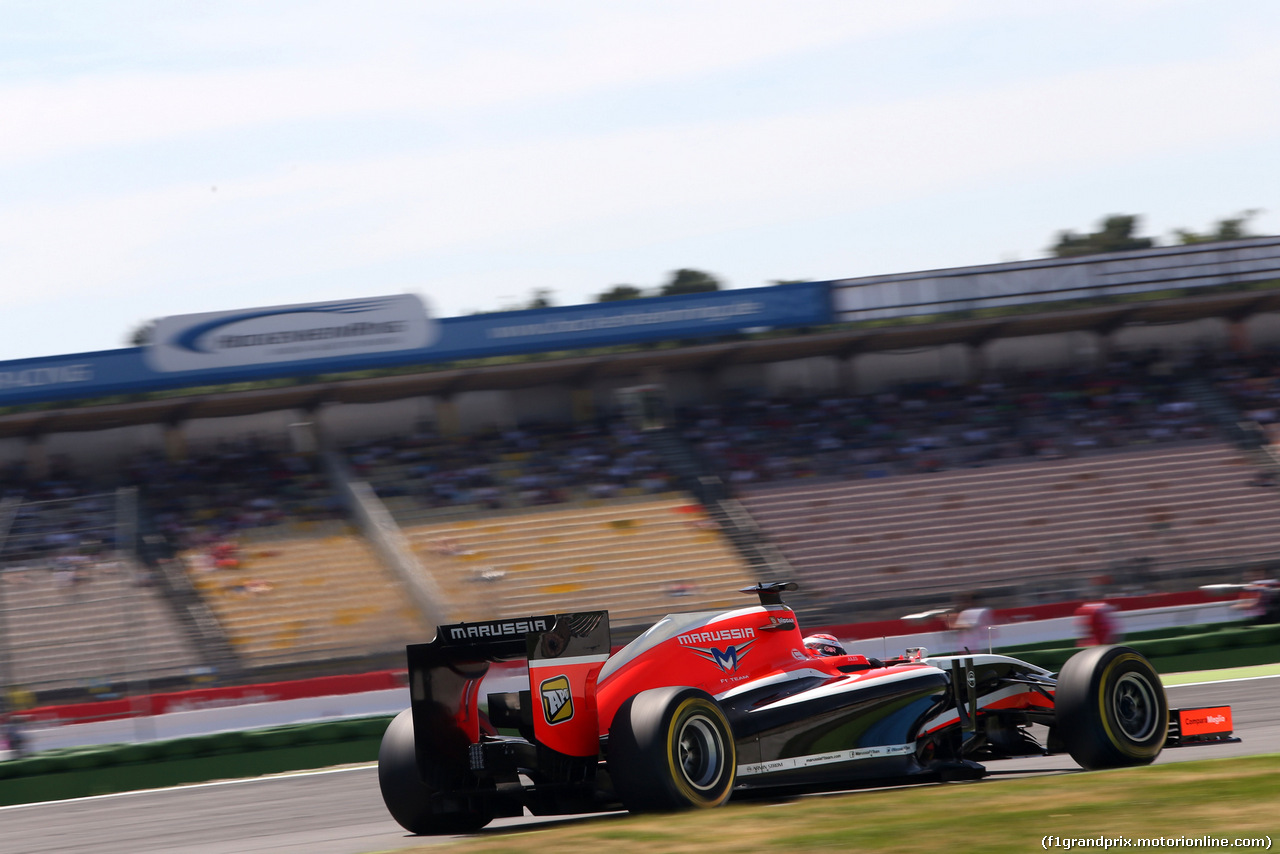 GP GERMANIA, Jules Bianchi (FRA), Marussia F1 Team  
18.07.2014. Formula 1 World Championship, Rd 10, German Grand Prix, Hockenheim, Germany, Practice Day.